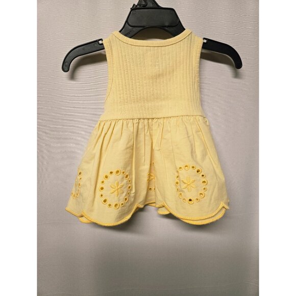 NWT Infant Girls Yellow Ruffle Tank Top Size 12 Months - Flower Print - Picture 2 of 3